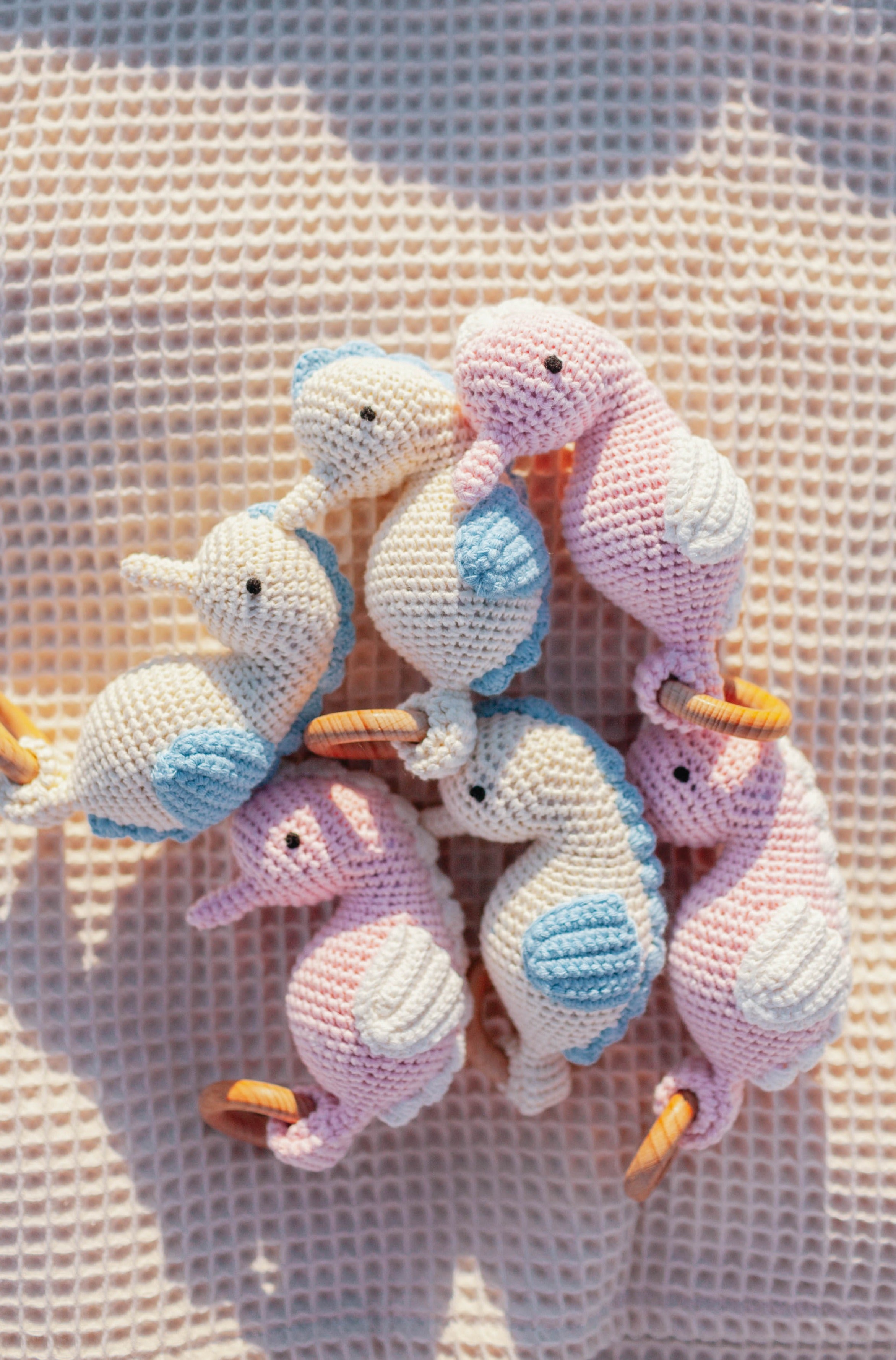 Heirloom Seahorse Crochet Rattle