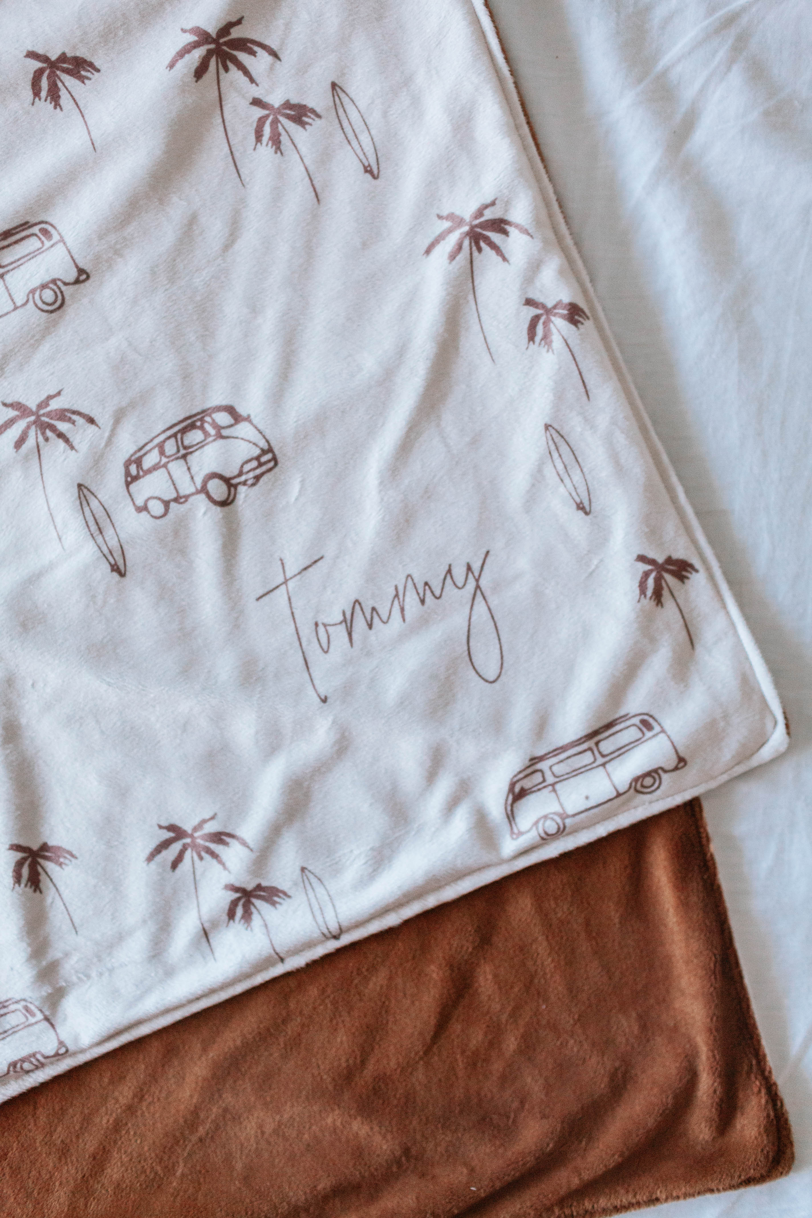 Feature design “Tommy Bahama” - Custom Blanket/Swaddle