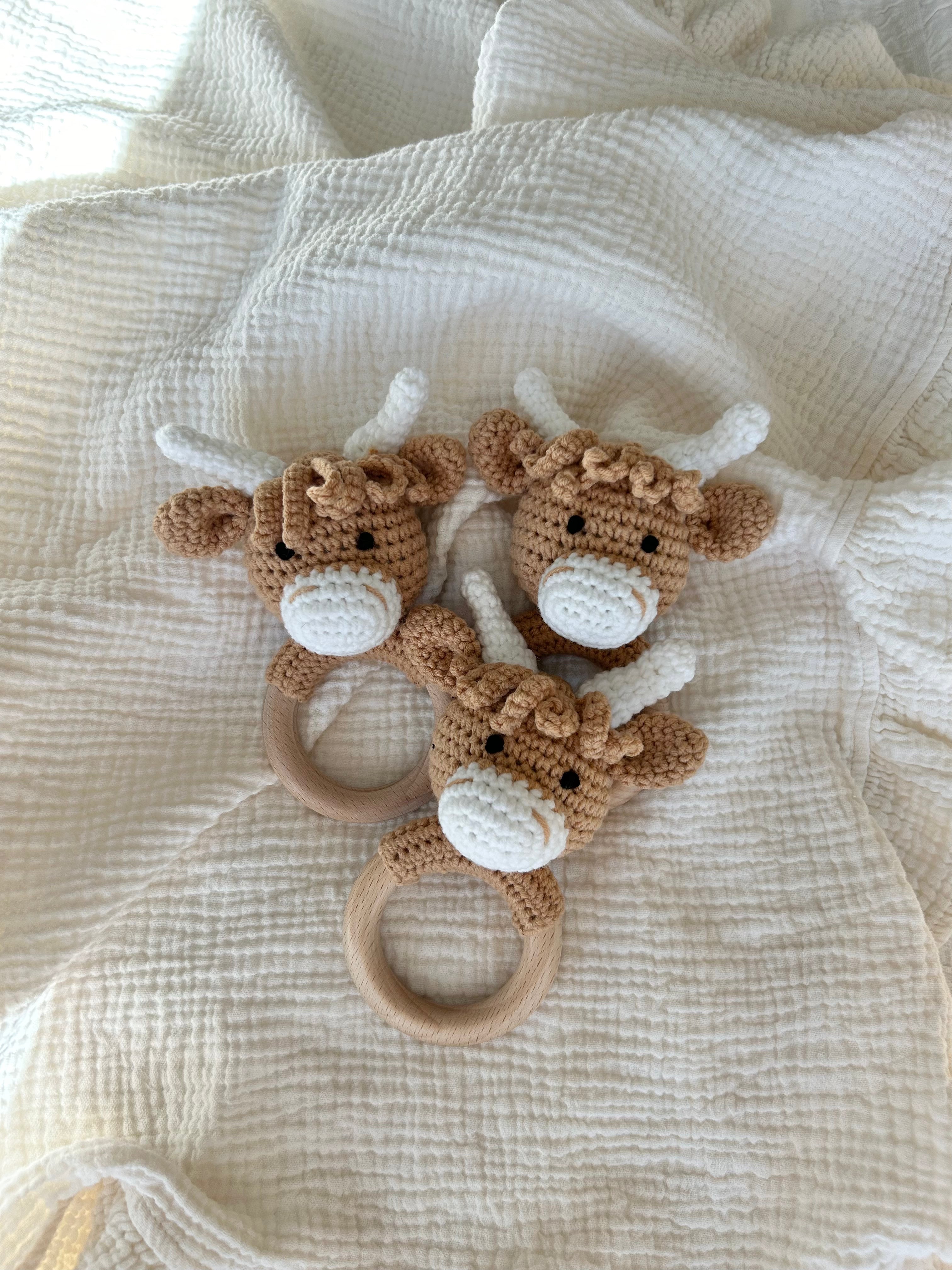 Heirloom Highland Cow Rattle – Adorne Keepsake Company
